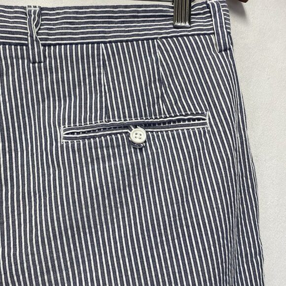 Vince Pleated Stripes Seersucker Shorts Mens Size 32 Gray-White Puckered Texture - Picture 14 of 16